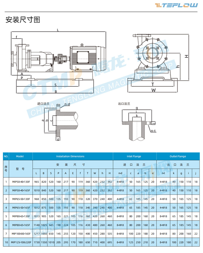 磷酸料浆泵安装尺寸图